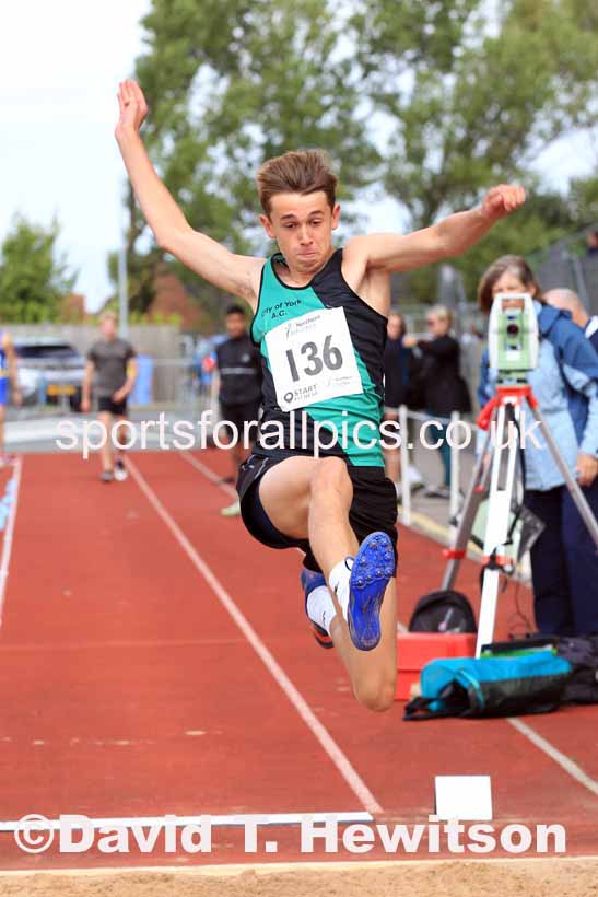 Boys Under-15s long jump, 2023 Northern Under-13s, Under-15s and Under-17s, Middlesbrough.  Photo: David T. Hewitson/Sports for All Pics